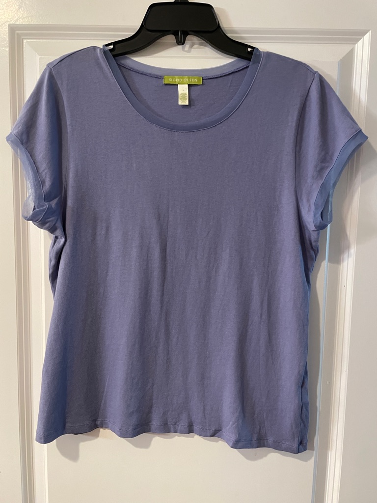Sigrid Olsen Lavender Scoop Neck Short Sleeve Tee
